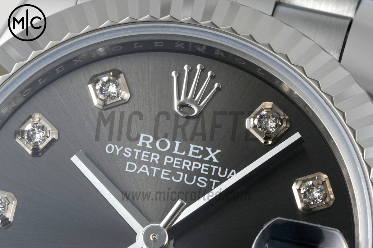 DateJust 31mm Ladies 278274 SS 904L Steel Gray Diamonds Dial on Jubilee Bracelet – Premium Edition