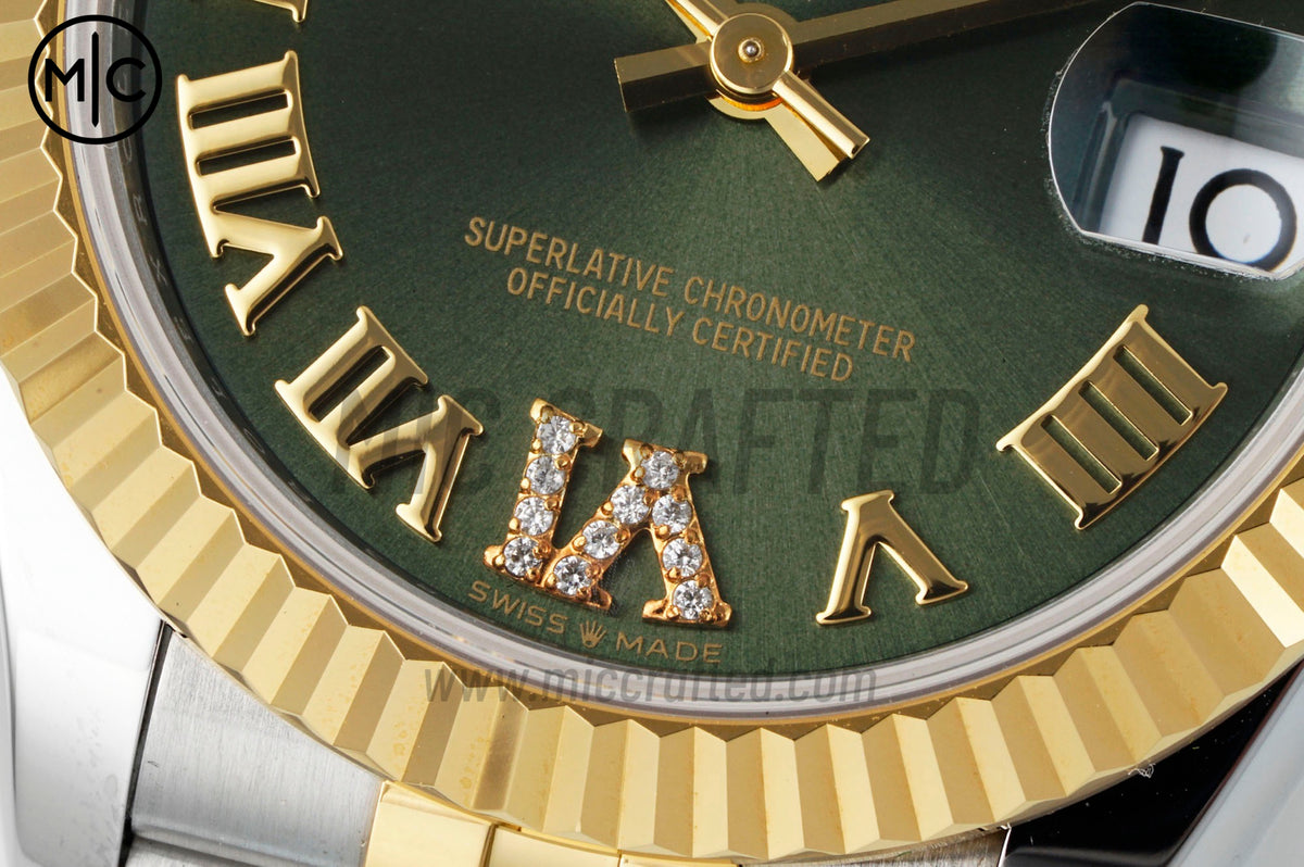 DateJust 31mm Ladies 278273 Fluted Bezel SS/YG Green Roman Dial on Jubilee Bracelet – Premium Edition