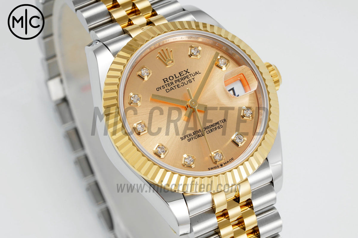 DateJust 31mm Ladies 278273 Fluted Bezel SS/YG Yellow Gold Diamonds Dial on Jubilee Bracelet – Premium Edition