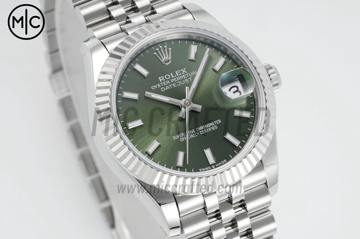DateJust 31mm Ladies 278274 SS 904L Steel Green Stick Dial on Jubilee Bracelet – Premium Edition
