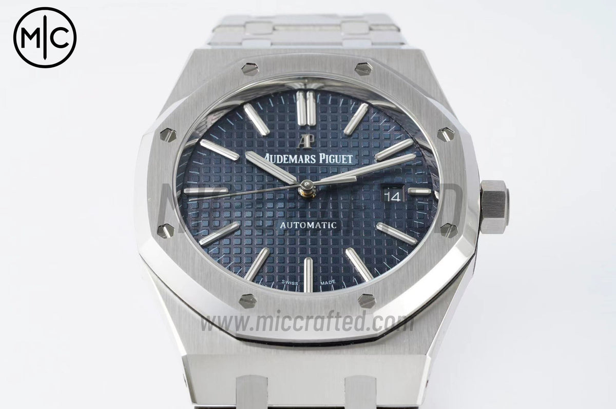 Royal Oak 41mm 15400 SS Blue Textured Dial on SS Bracelet – Premium Edition