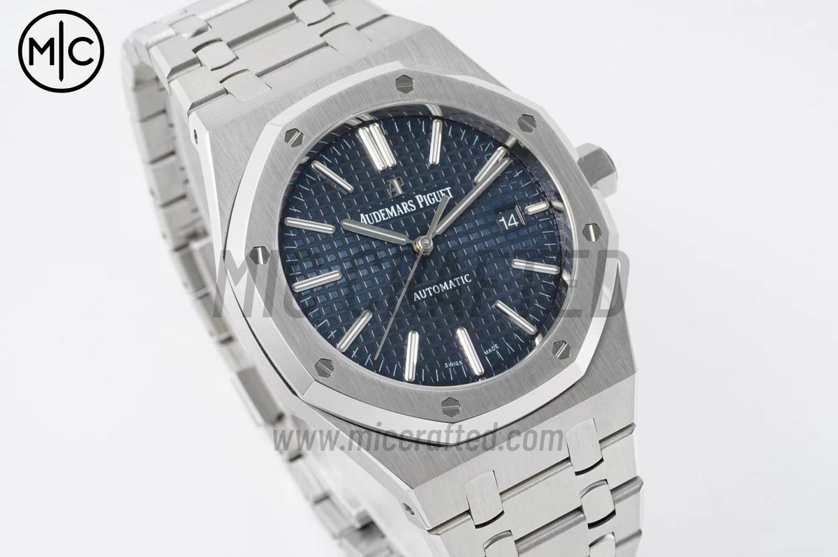 Royal Oak 41mm 15400 SS Blue Textured Dial on SS Bracelet – Premium Edition