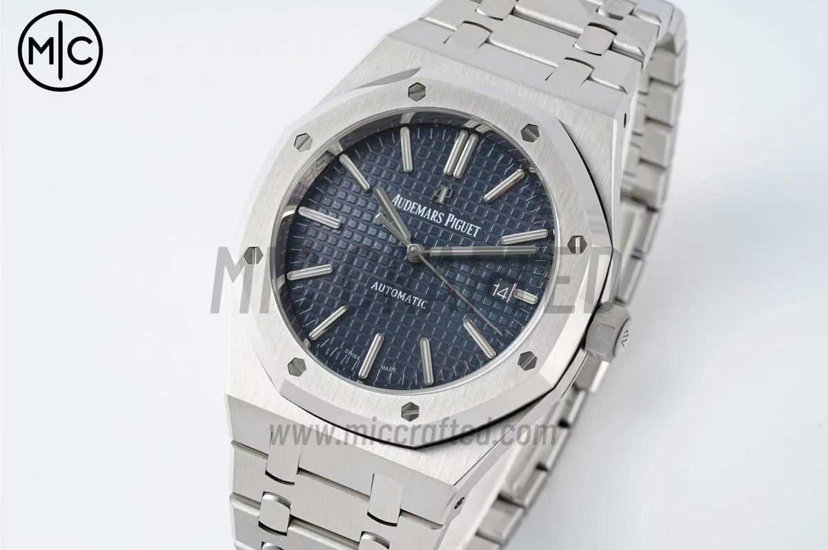Royal Oak 41mm 15400 SS Blue Textured Dial on SS Bracelet – Premium Edition