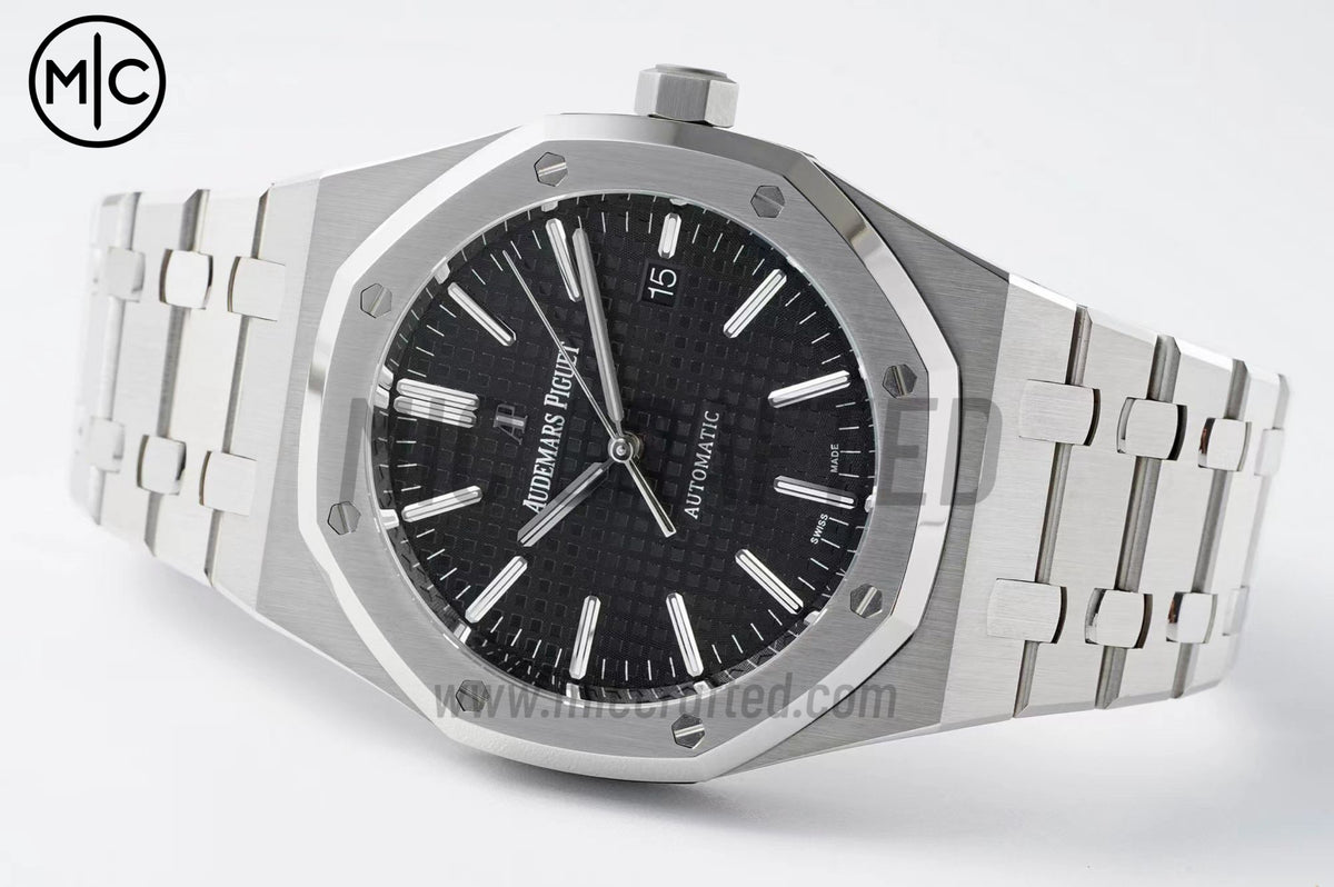 Royal Oak 41mm 15400 SS Black Textured Dial on SS Bracelet – Premium Edition