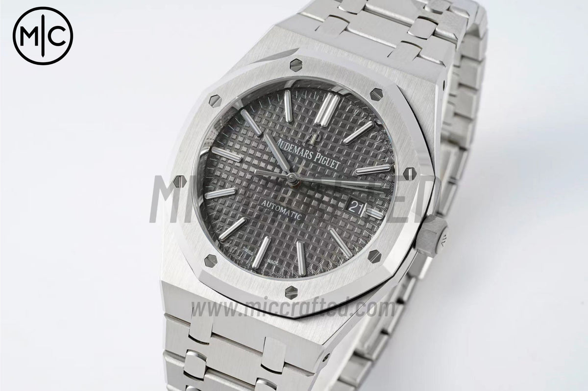 Royal Oak 41mm 15400 SS Gray Textured Dial on SS Bracelet – Premium Edition