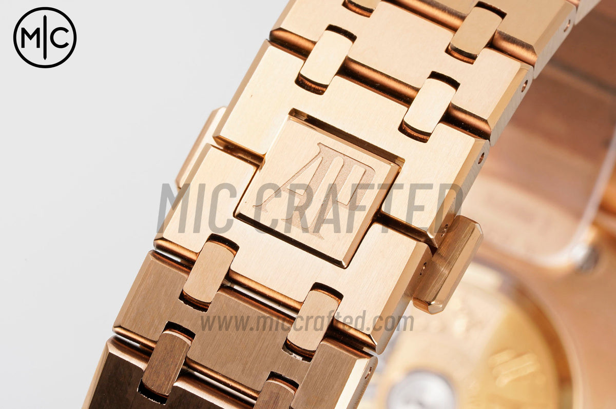 Royal Oak 41mm 15400 RG White Textured Dial on RG Bracelet – Premium Edition