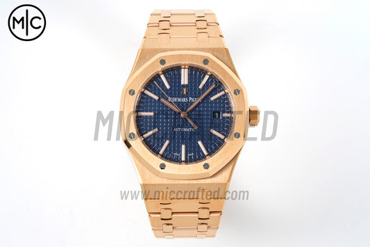 Royal Oak 41mm 15400 RG Blue Textured Dial on RG Bracelet – Premium Edition