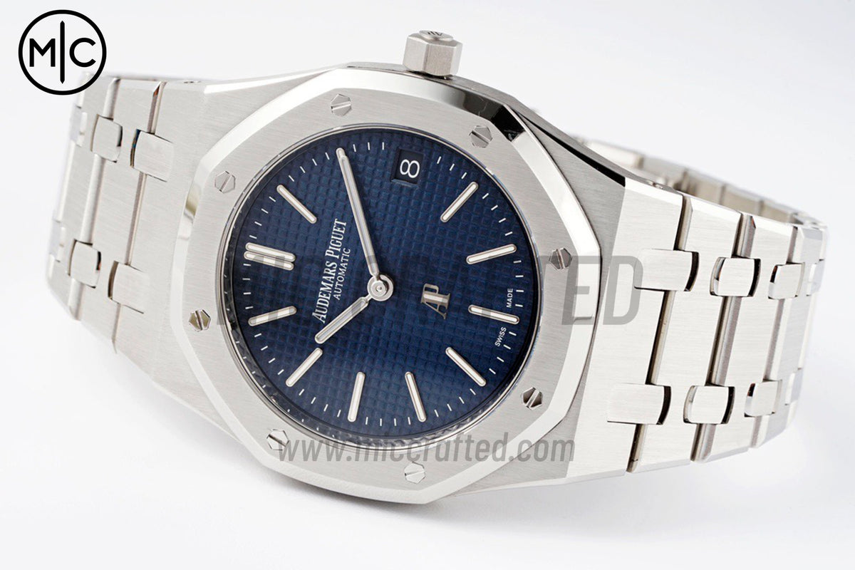 Royal Oak 39mm 16202 "50th Anniversary" SS Blue Textured Dial on SS Bracelet – Premium Edition
