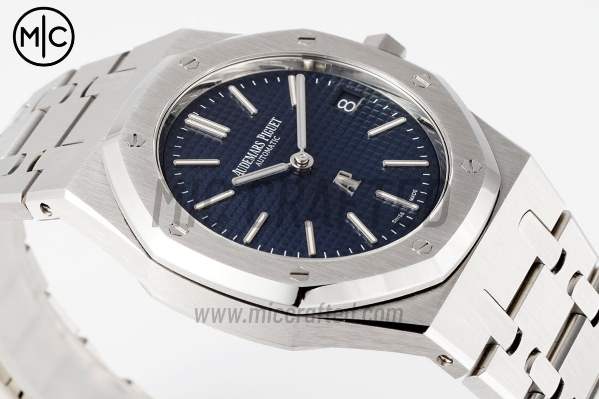 Royal Oak 39mm 16202 "50th Anniversary" SS Blue Textured Dial on SS Bracelet – Premium Edition