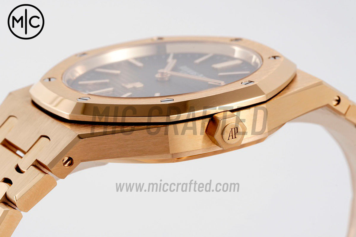 Royal Oak 39mm 16202 "50th Anniversary" RG Gray Textured Dial on RG Bracelet – Premium Edition