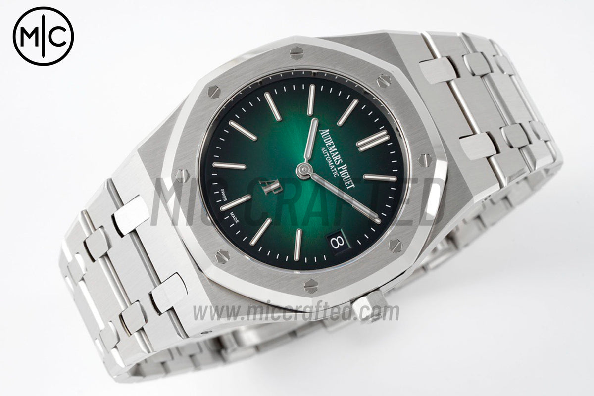 Royal Oak 39mm 16202 "50th Anniversary" SS Green Textured Dial on SS Bracelet – Premium Edition