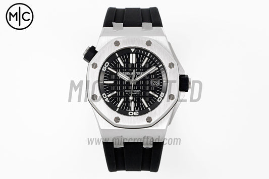 Royal Oak Offshore Diver 15703 Black Dial on Black Rubber Strap – Premium Edition