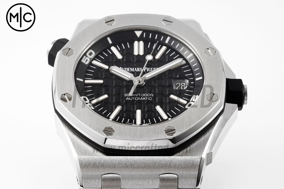 Royal Oak Offshore Diver 15703 Black Dial on Black Rubber Strap – Premium Edition