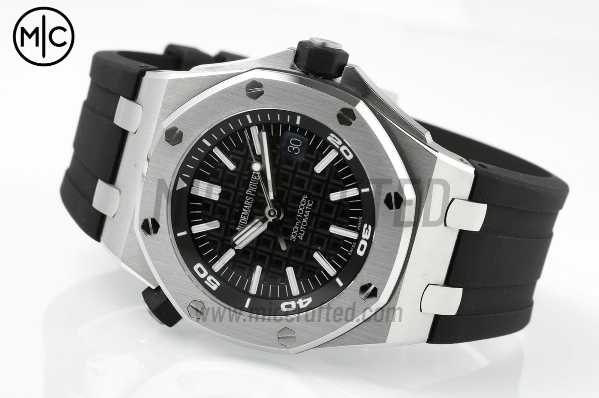 Royal Oak Offshore Diver 15710 Black Dial on Black Rubber Strap – Premium Edition
