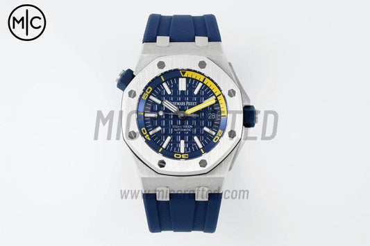 Royal Oak Offshore Diver 15710 Blue Dial on Blue Rubber Strap – Premium Edition