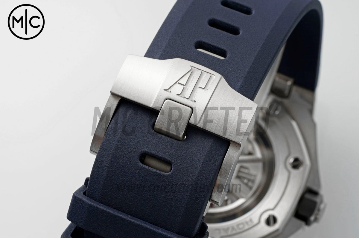Royal Oak Offshore Diver 15720 42mm SS Blue Dial on Blue Rubber Strap – Premium Edition