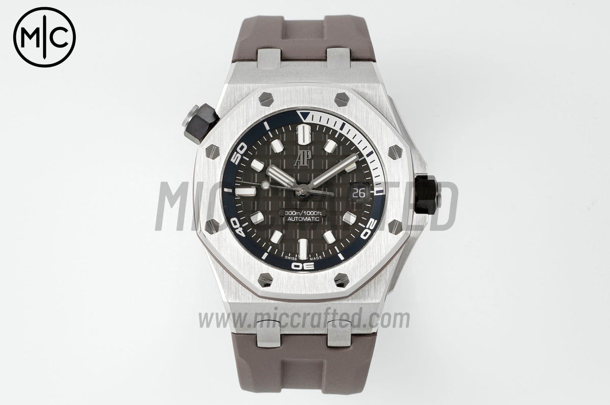 Royal Oak Offshore Diver 15720 42mm SS Gray Dial on Gray Rubber Strap – Premium Edition