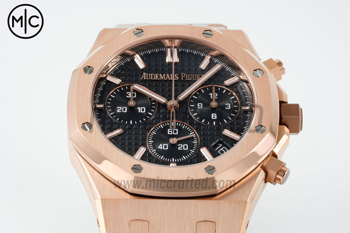 Royal Oak Chrono 41mm 26240 RG Black Dial on RG Bracelet – Premium Edition
