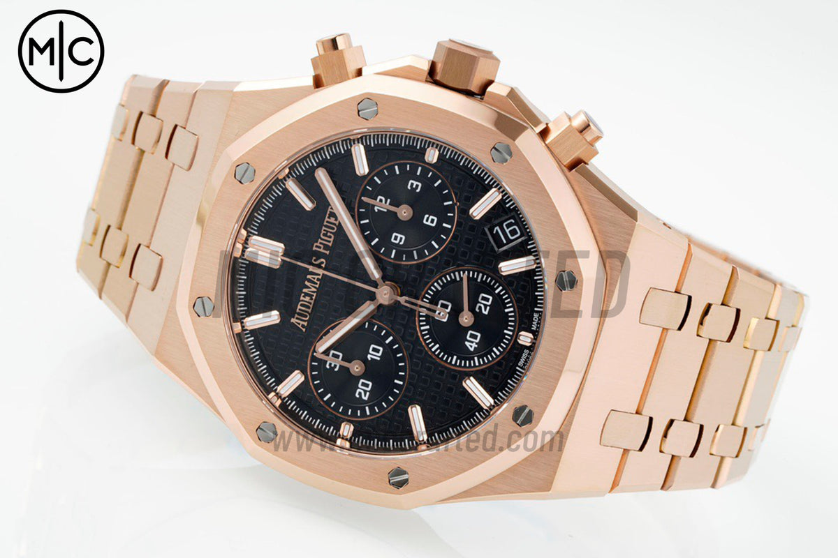 Royal Oak Chrono 41mm 26240 RG Black Dial on RG Bracelet – Premium Edition