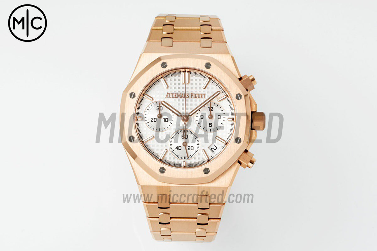 Royal Oak Chrono 41mm 26240 RG White Dial on RG Bracelet – Premium Edition