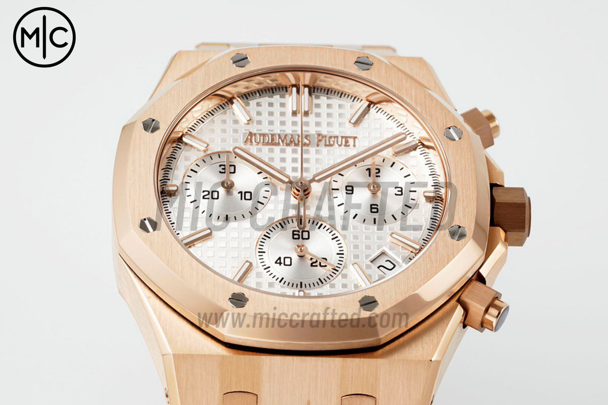 Royal Oak Chrono 41mm 26240 RG White Dial on RG Bracelet – Premium Edition