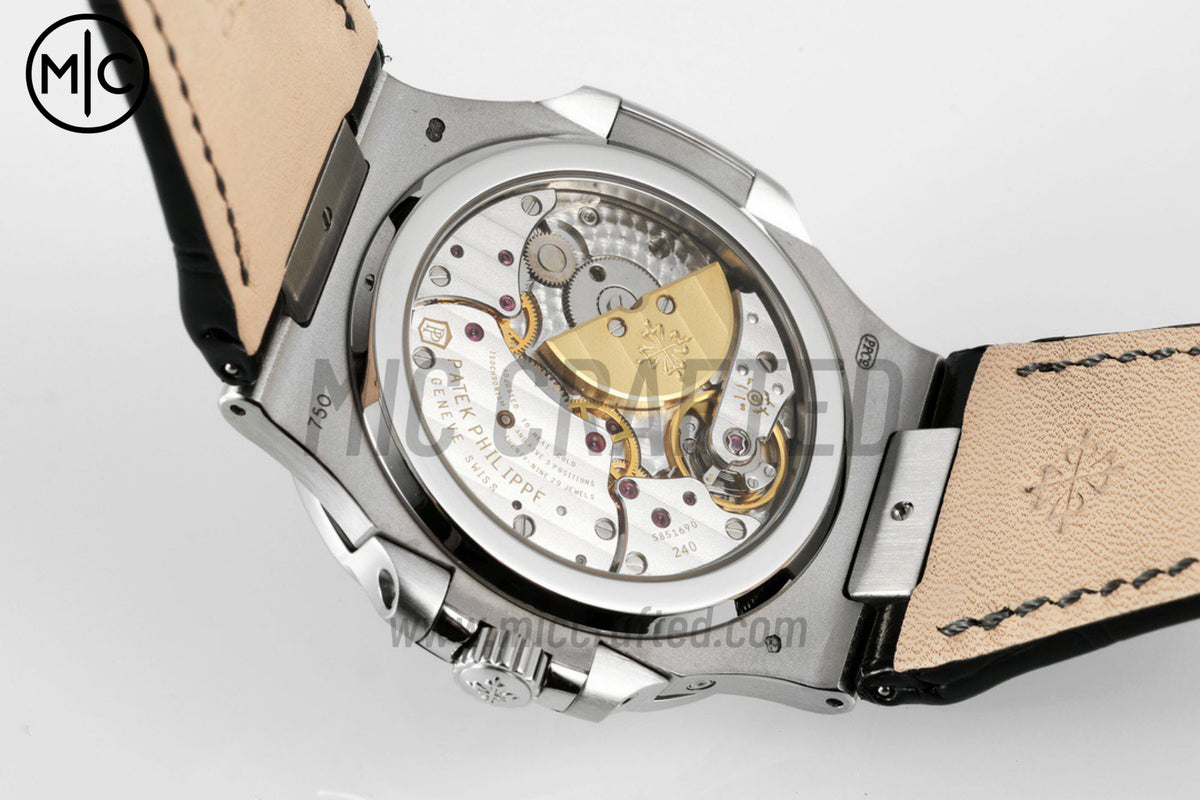 Nautilus 5712 40mm SS Gray Dial on Black Leather Strap – Premium Edition
