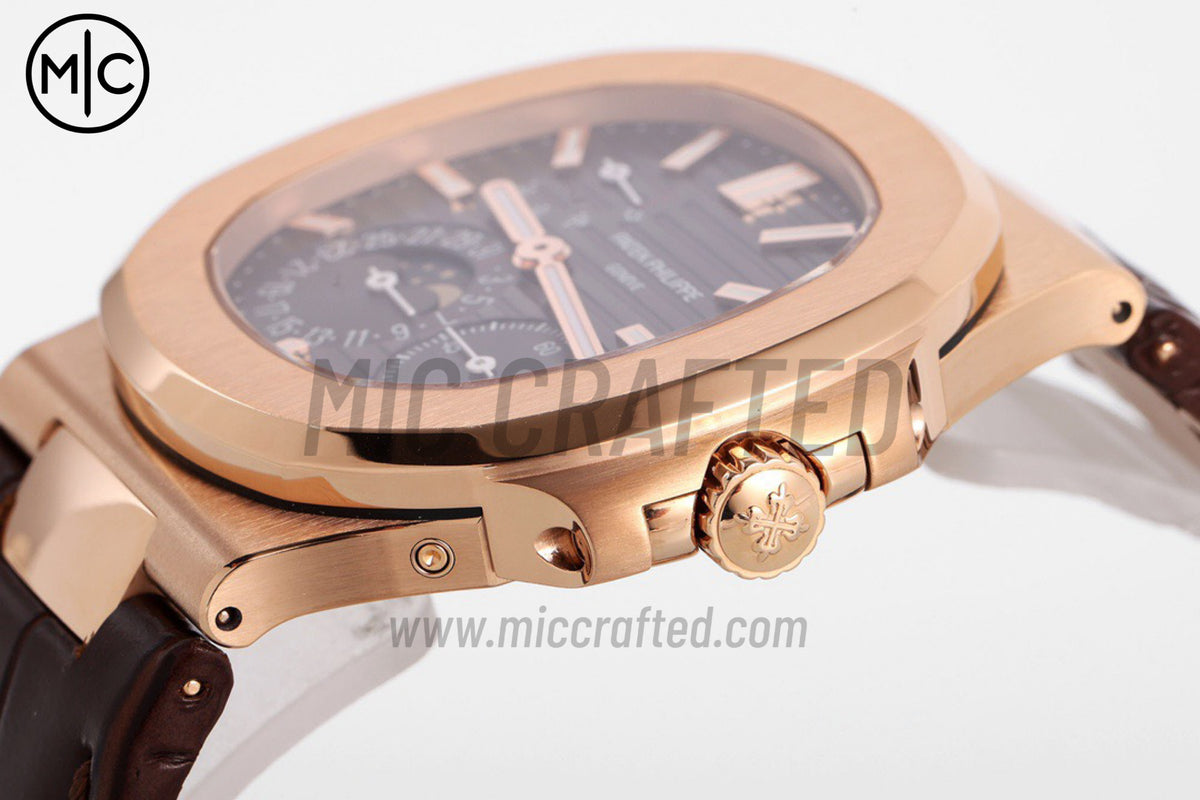 Nautilus 5712 40mm RG Brown Dial on Brown Leather Strap – Premium Edition