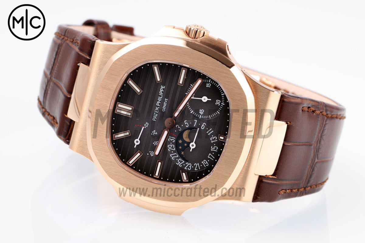 Nautilus 5712 40mm RG Brown Dial on Brown Leather Strap – Premium Edition