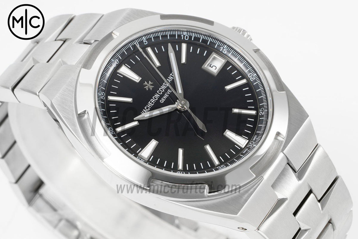 Overseas 4500V 41mm SS Black Dial on SS Bracelet – Premium Edition