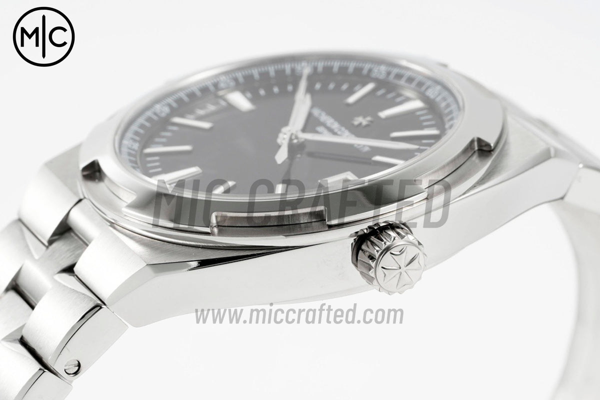 Overseas 4500V 41mm SS Black Dial on SS Bracelet – Premium Edition