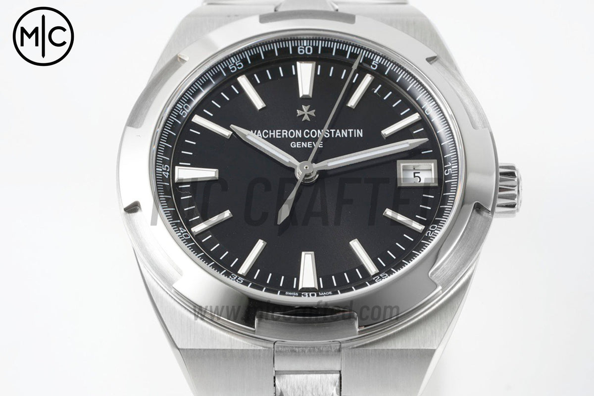 Overseas 4500V 41mm SS Black Dial on SS Bracelet – Premium Edition