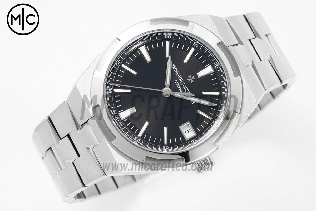 Overseas 4500V 41mm SS Black Dial on SS Bracelet – Premium Edition