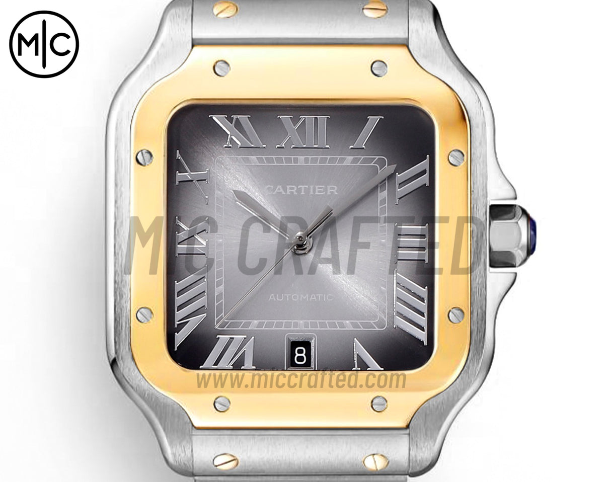 Santos De Cartier 40mm SS/YG Gray Dial on SS/YG SmartLinks Bracelet – Premium Edition