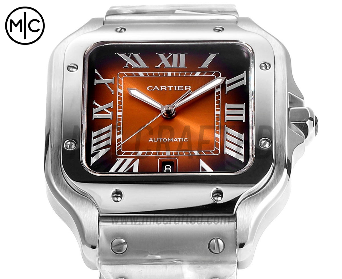 Santos De Cartier 40mm 棕色錶盤配 SS SmartLinks 錶鏈 - 尊享版