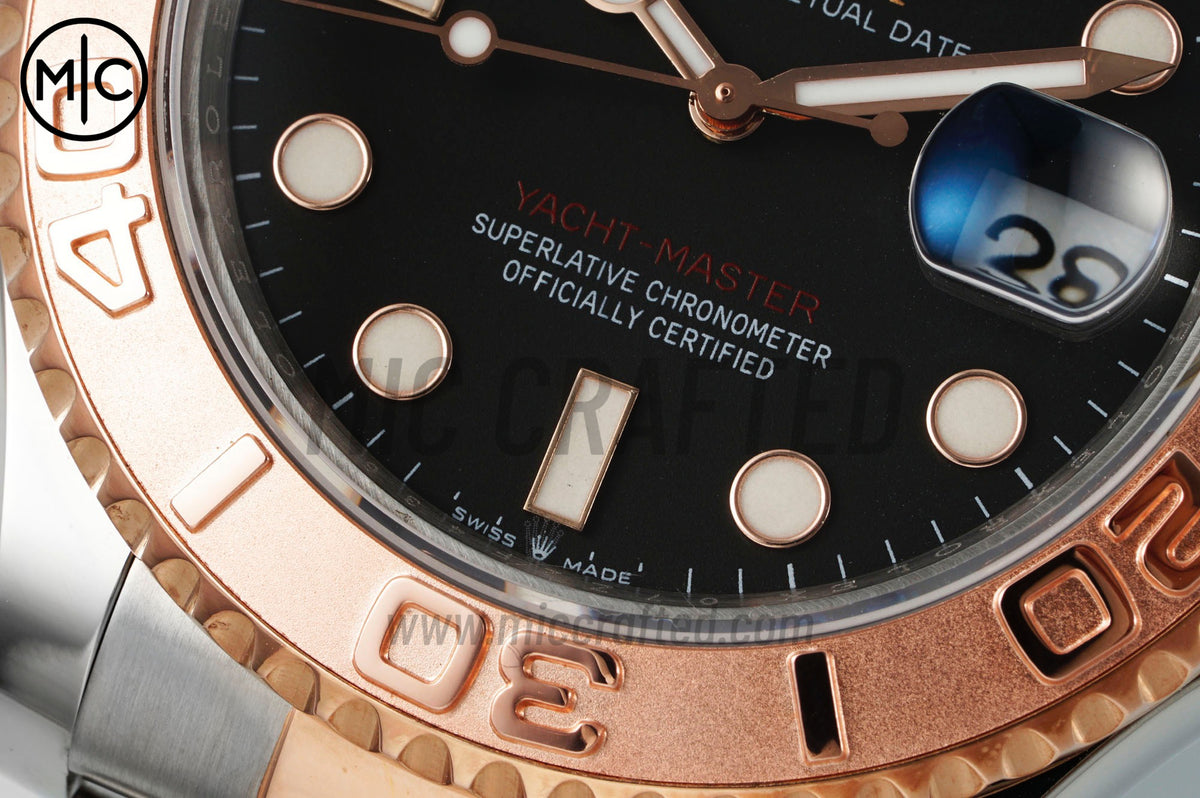 Yacht-Master 126621 SS/RG Black Dial On SS/RG Bracelet – Premium Edition