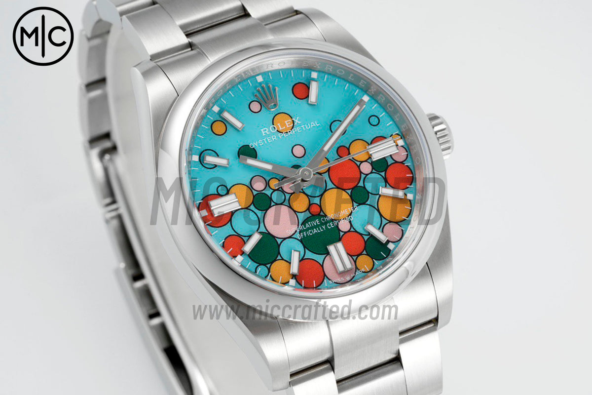 Oyster Perpetual 41mm 124300 904L Steel Celebration Dial – Premium Edition