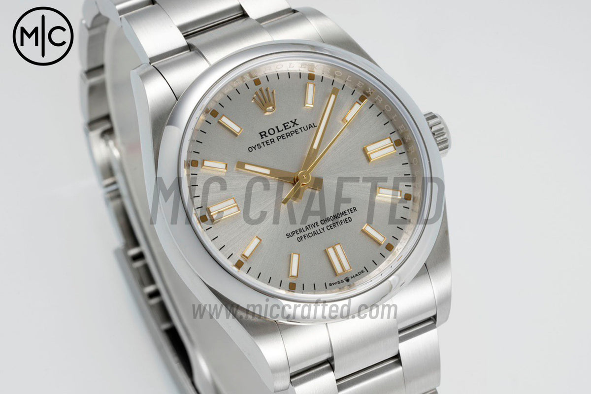 Oyster Perpetual 41mm 124300 904L Steel Silver Dial – Premium Edition