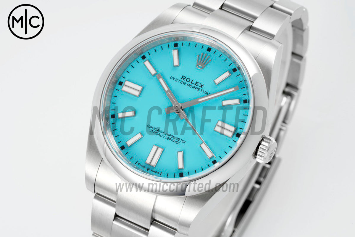 Oyster Perpetual 41mm 124300 904L Steel Tiffany Blue Dial – Premium Edition