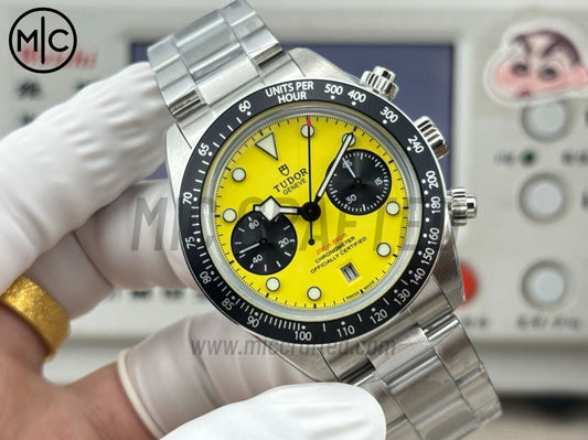 Black Bay Chrono 41mm Yellow Dial on SS Bracelet – Premium Edition