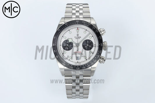 Black Bay Chrono 41mm SS White/Black Dial on SS Bracelet – Premium Edition