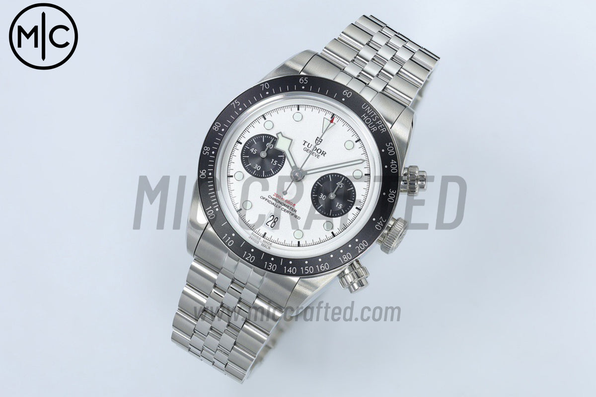 Black Bay Chrono 41mm SS White/Black Dial on SS Bracelet – Premium Edition