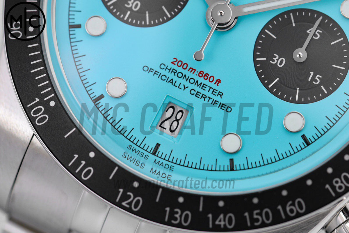 Black Bay Chrono 41mm Tiffany Blue Dial on SS Bracelet – Premium Edition