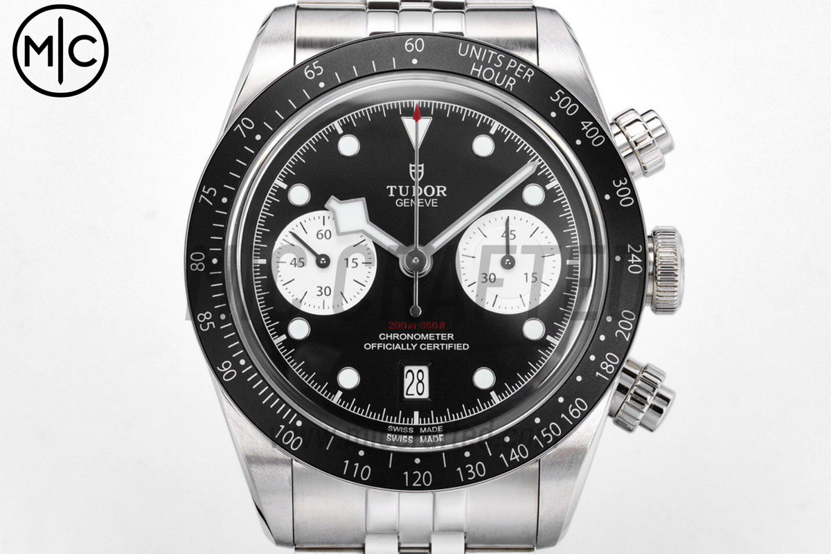 Black Bay Chrono 41mm SS Black/White Dial on SS Bracelet – Premium Edition