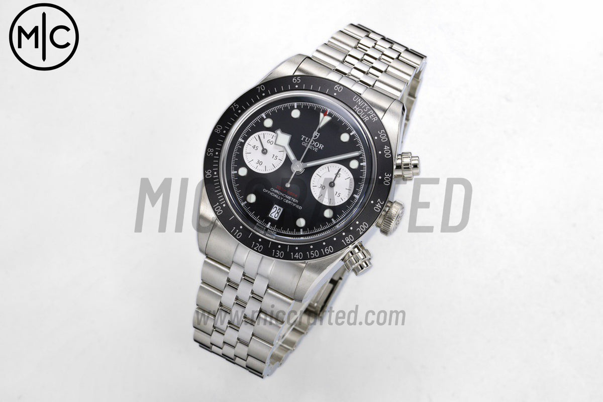 Black Bay Chrono 41mm SS Black/White Dial on SS Bracelet – Premium Edition