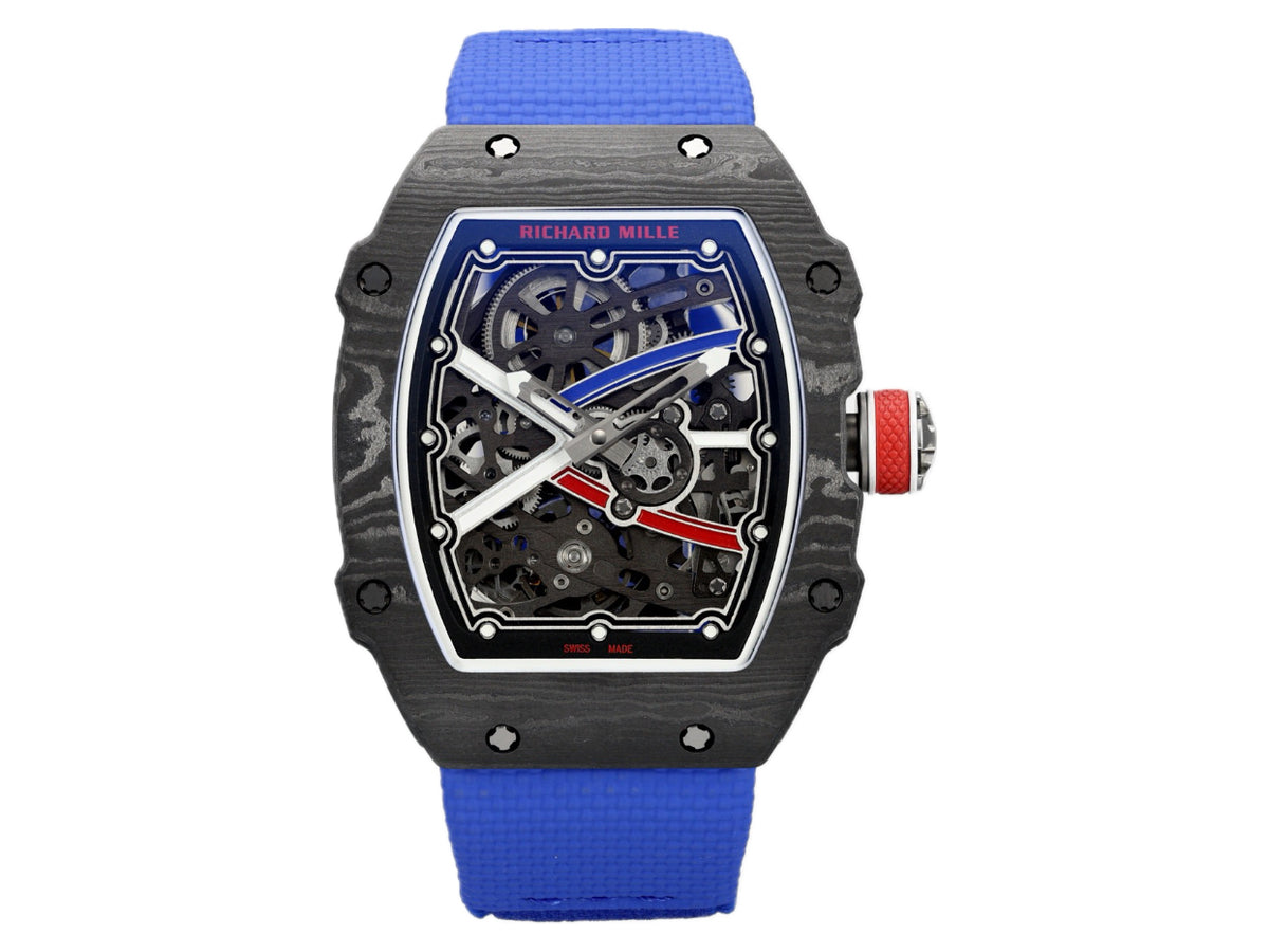 RM67-02 Black NTPT France Blue/Red/White Skeleton Dial on Nylon strap – Handcrafted Version