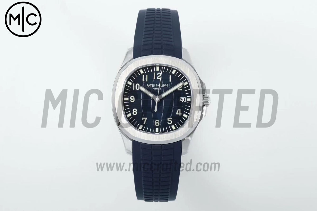 Aquanaut 5168G 42mm SS 藍色錶盤搭配藍色橡膠錶帶 - 高級版