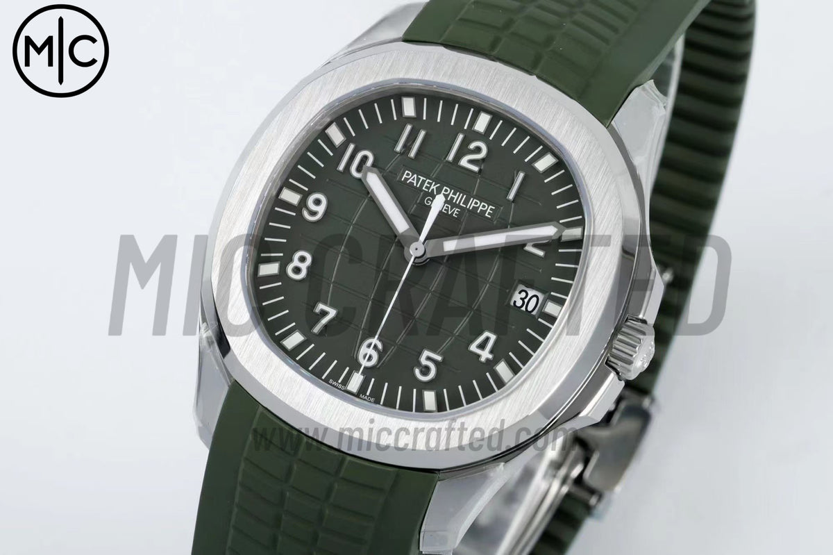 Aquanaut 5168G 42mm SS Green Dial on Green Rubber Strap – Premium Edition