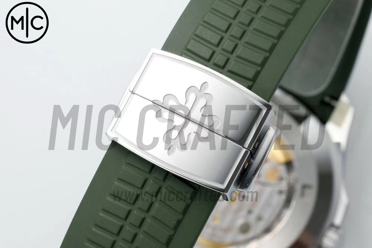 Aquanaut 5168G 42mm SS Green Dial on Green Rubber Strap – Premium Edition