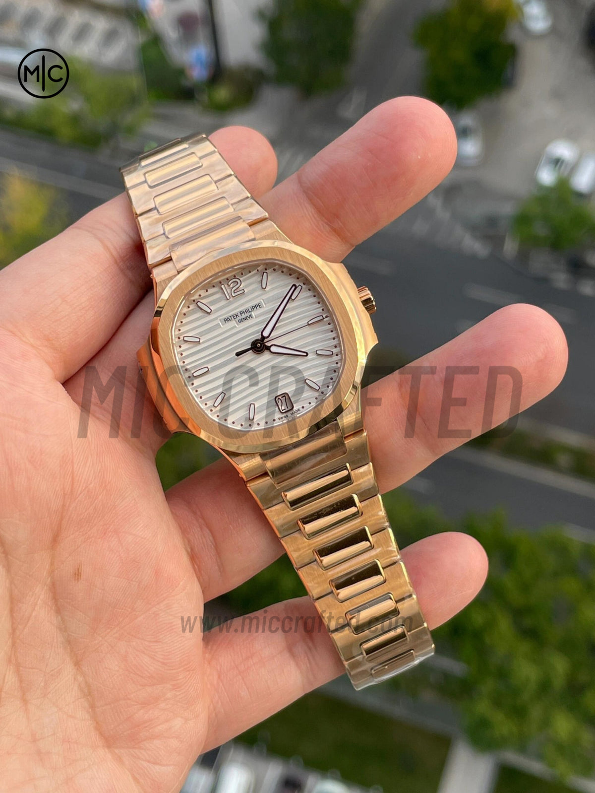 Nautilus 7118 35.2mm RG Ladies Silver Dial on RG Bracelet – Premium Edition