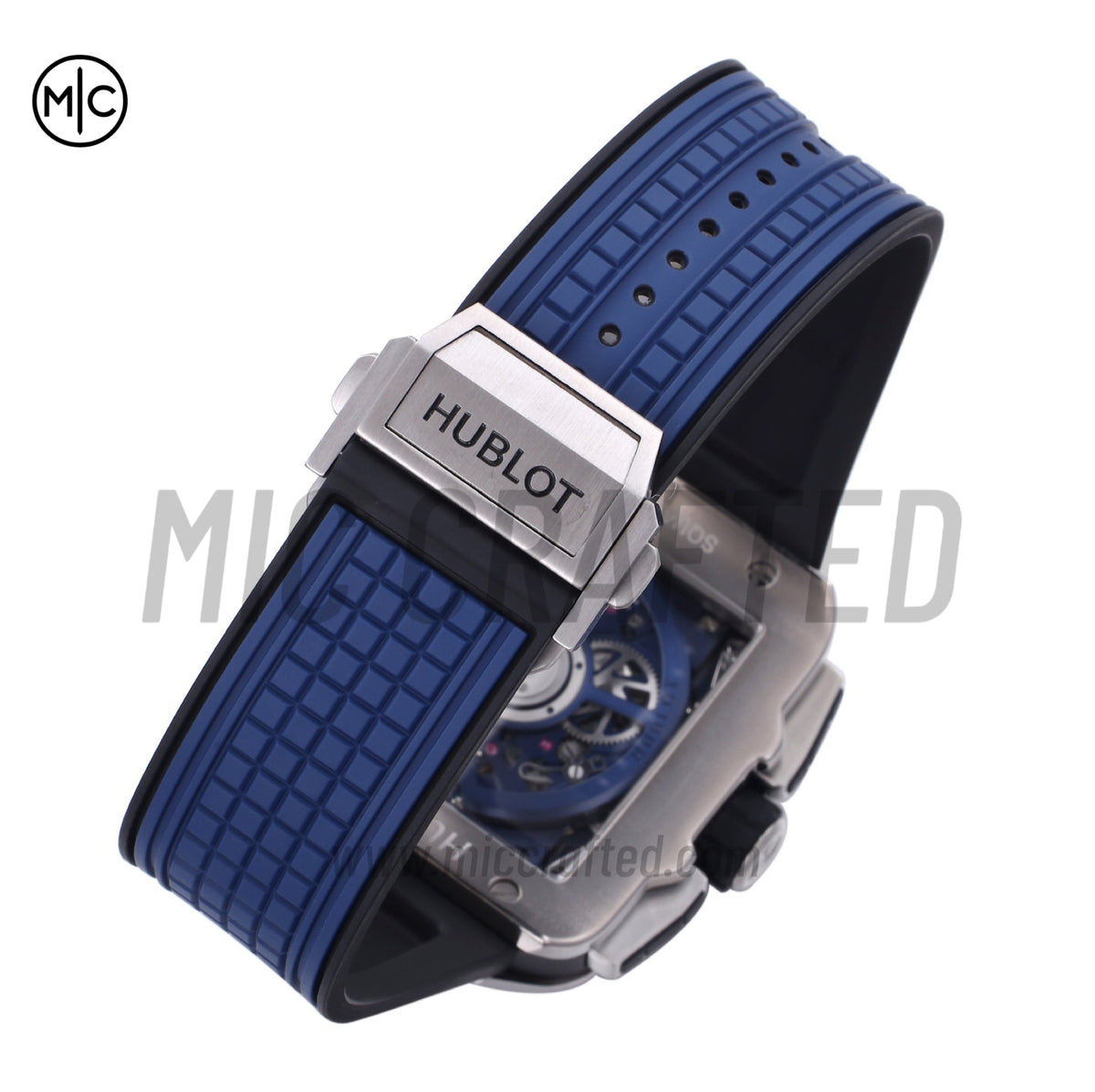 Square Bang Unico 42mm Titanium Blue Skeleton Dial on Blue Rubber Strap – Premium Edition